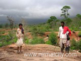 Rajasthani migrants in Narsapur village near temple